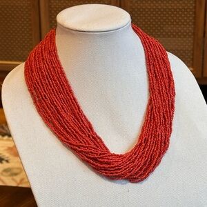 Elegant HANDMADE Red Beaded Necklace